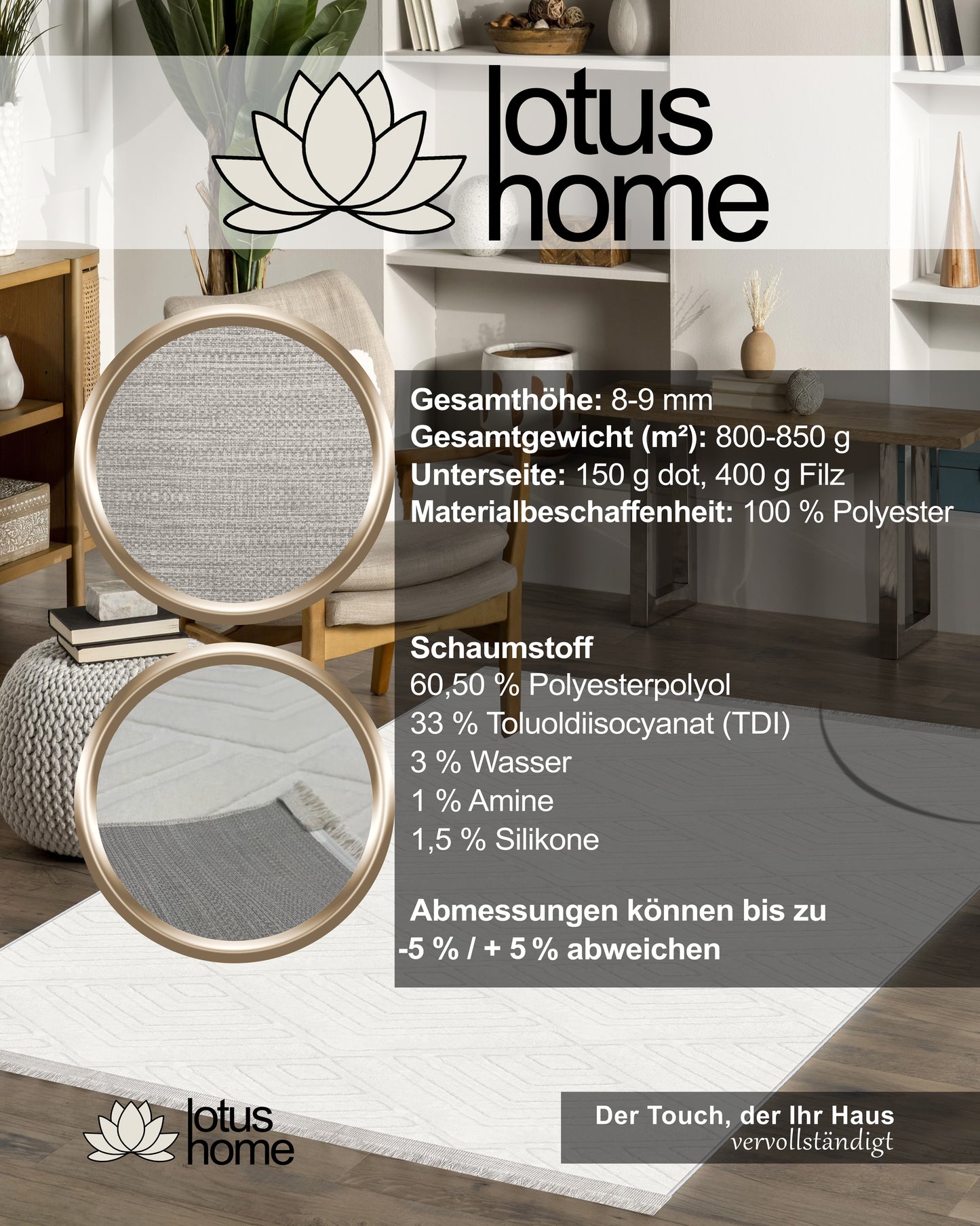 5-teiliges Teppich-Set Ascura Code-06