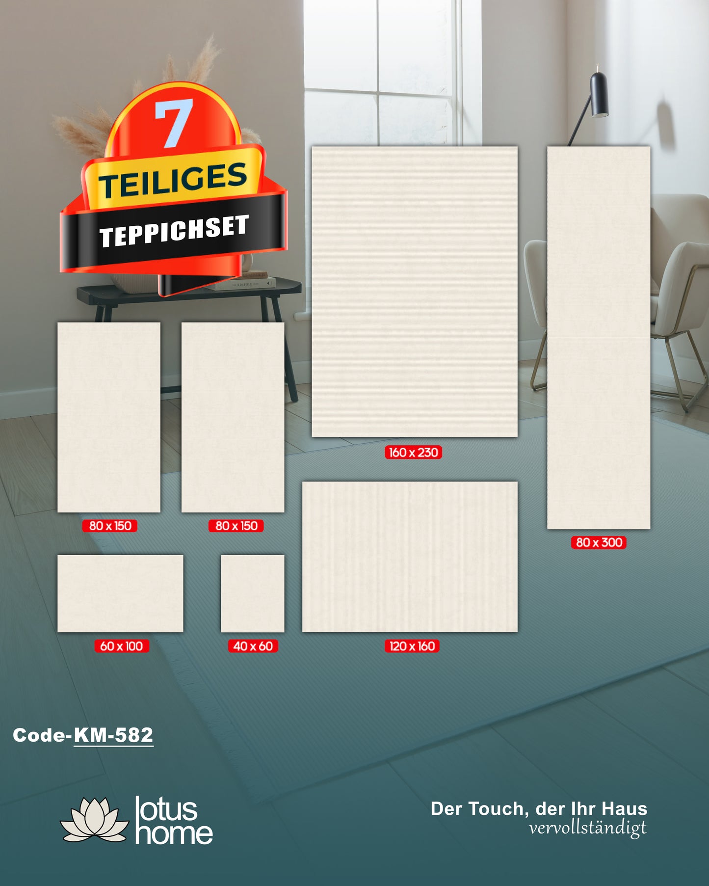 7-teiliges Teppich-Set KM-582