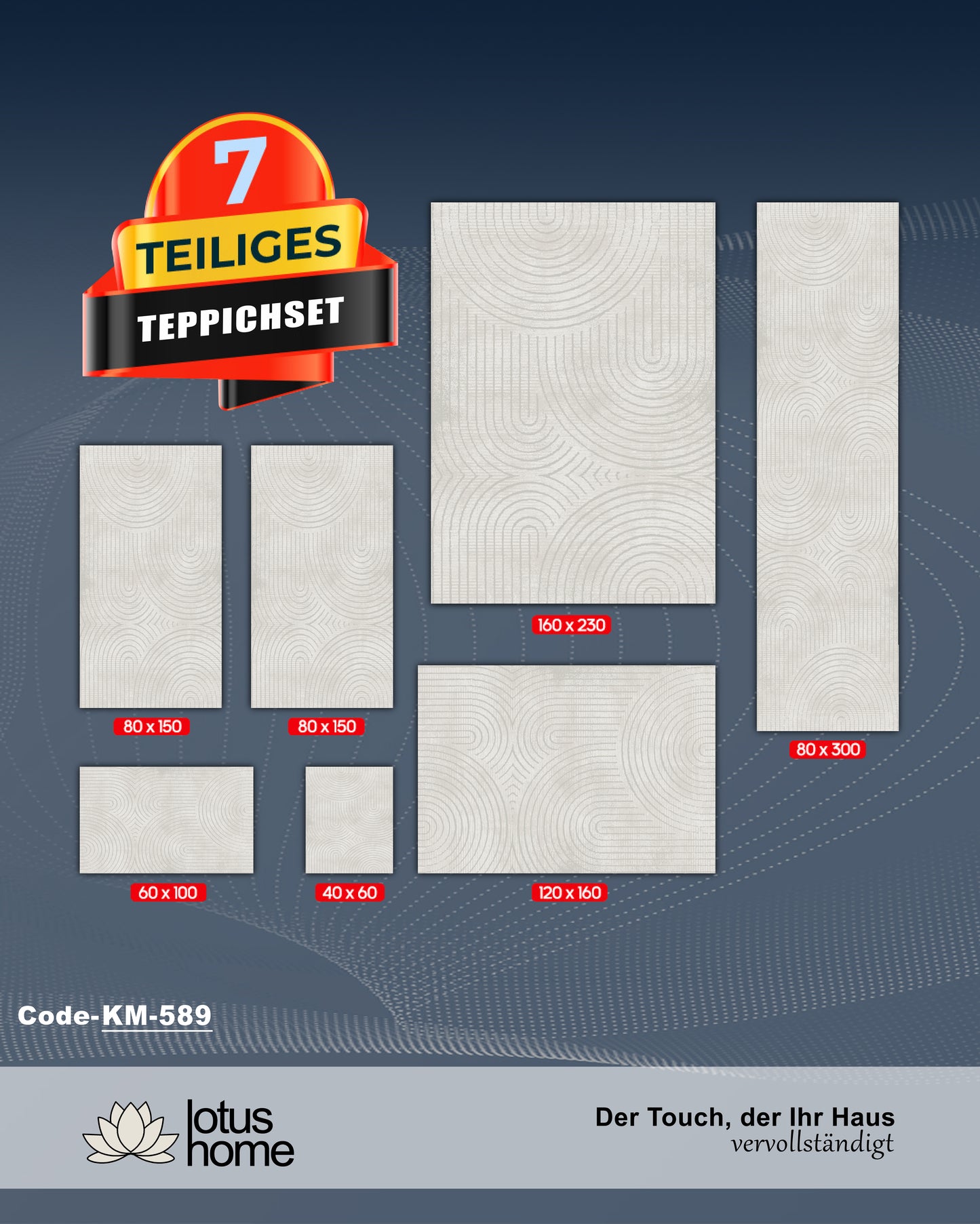 7-teiliges Teppich-Set KM-589