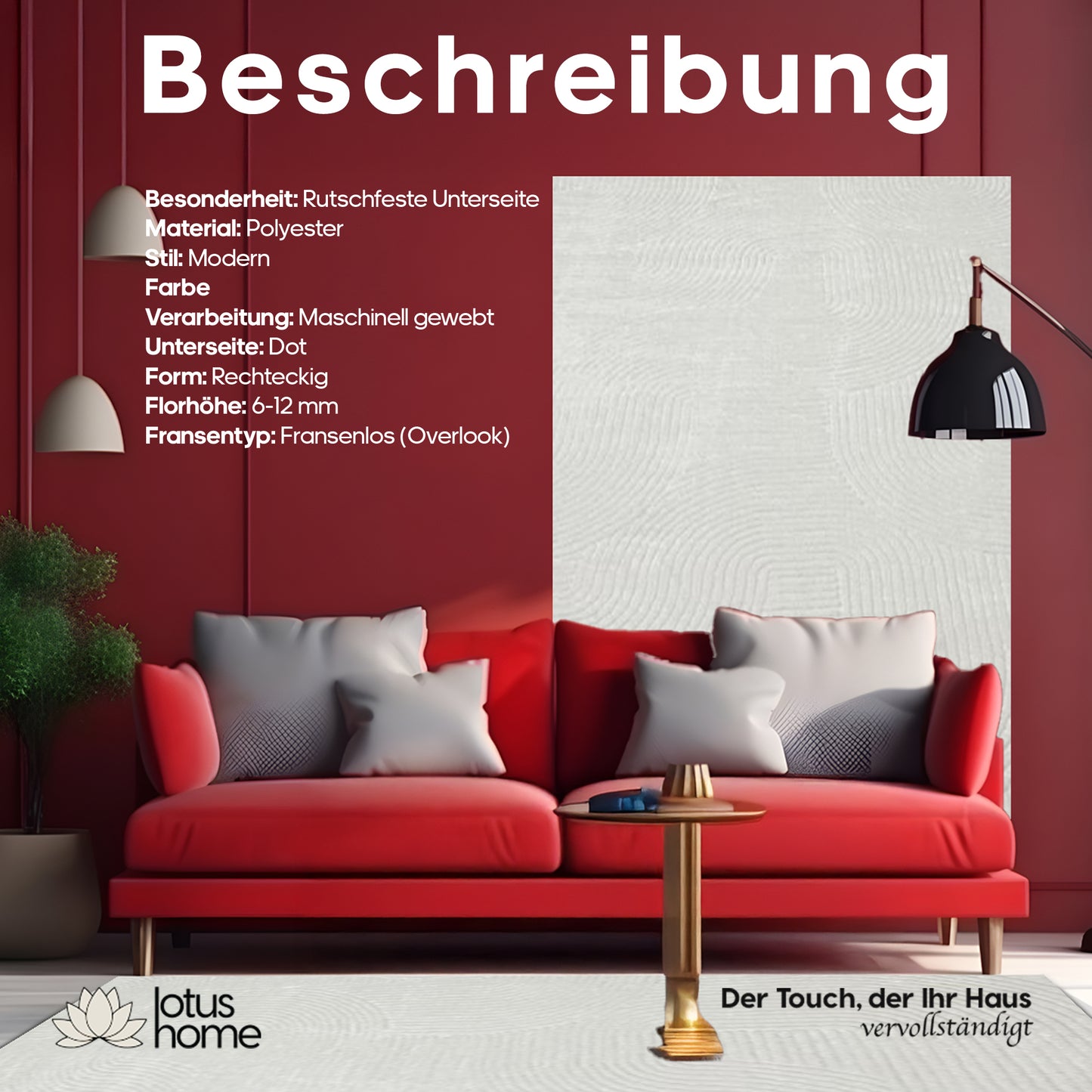 5-teiliges Teppich-Set Joy Cremeweiß RA 780