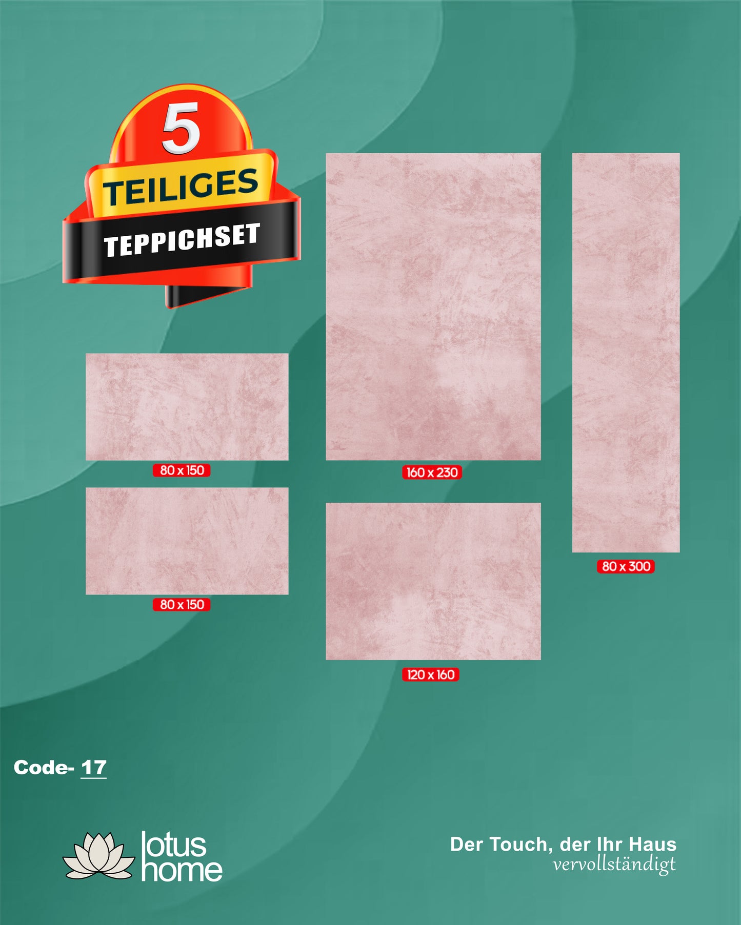 5-teiliges Teppich-Set Kassia Code-17