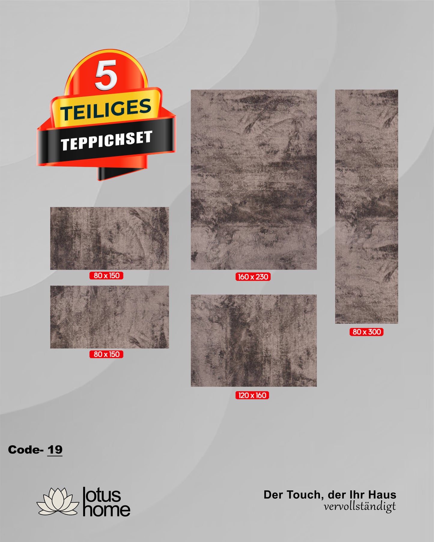 5-teiliges Teppich-Set Kassia Code-19