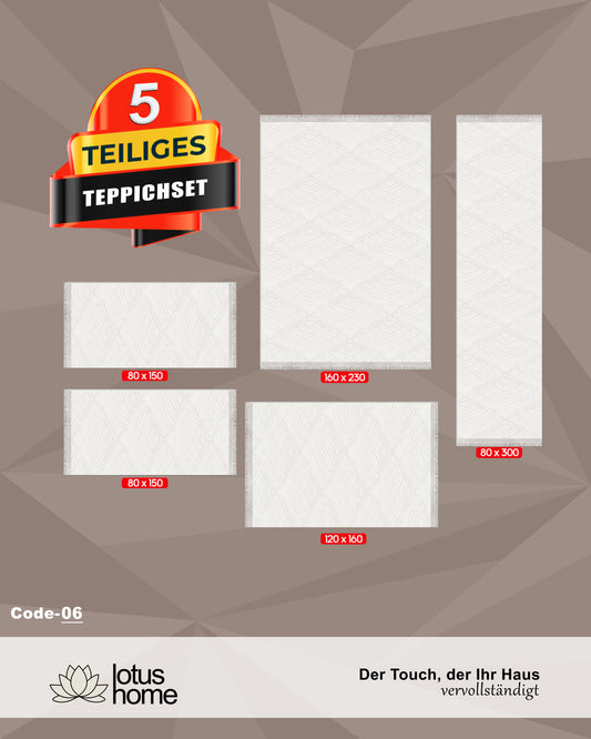 5-teiliges Teppich-Set Ascura Code-06