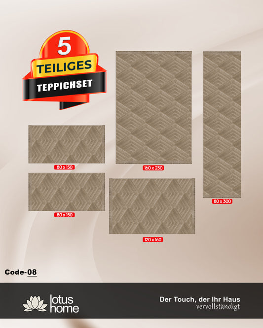 5-teiliges Teppich-Set Ascura Code-08