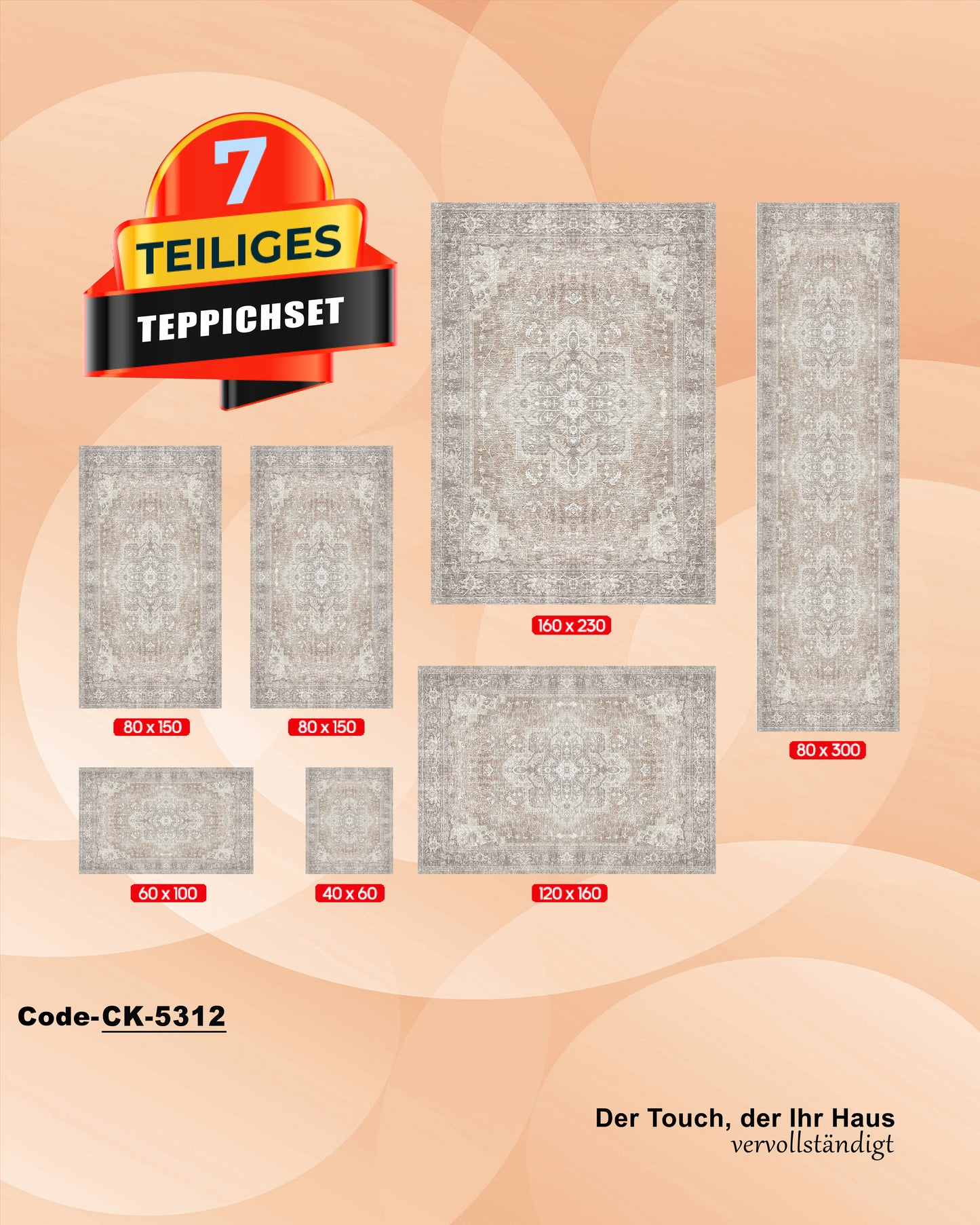 7-teiliges Teppich-Set CK-5312