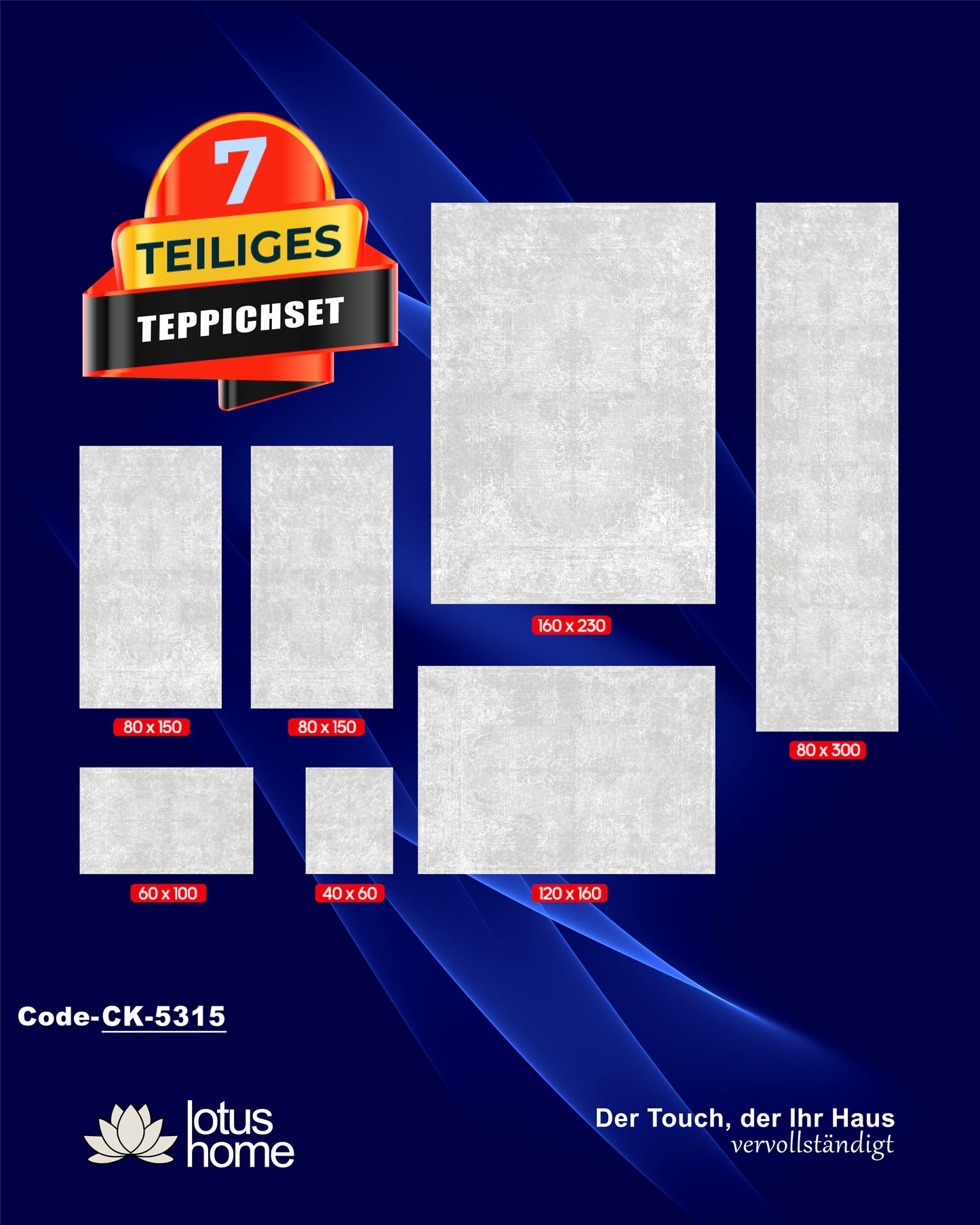 7-teiliges Teppich-Set CK-5315
