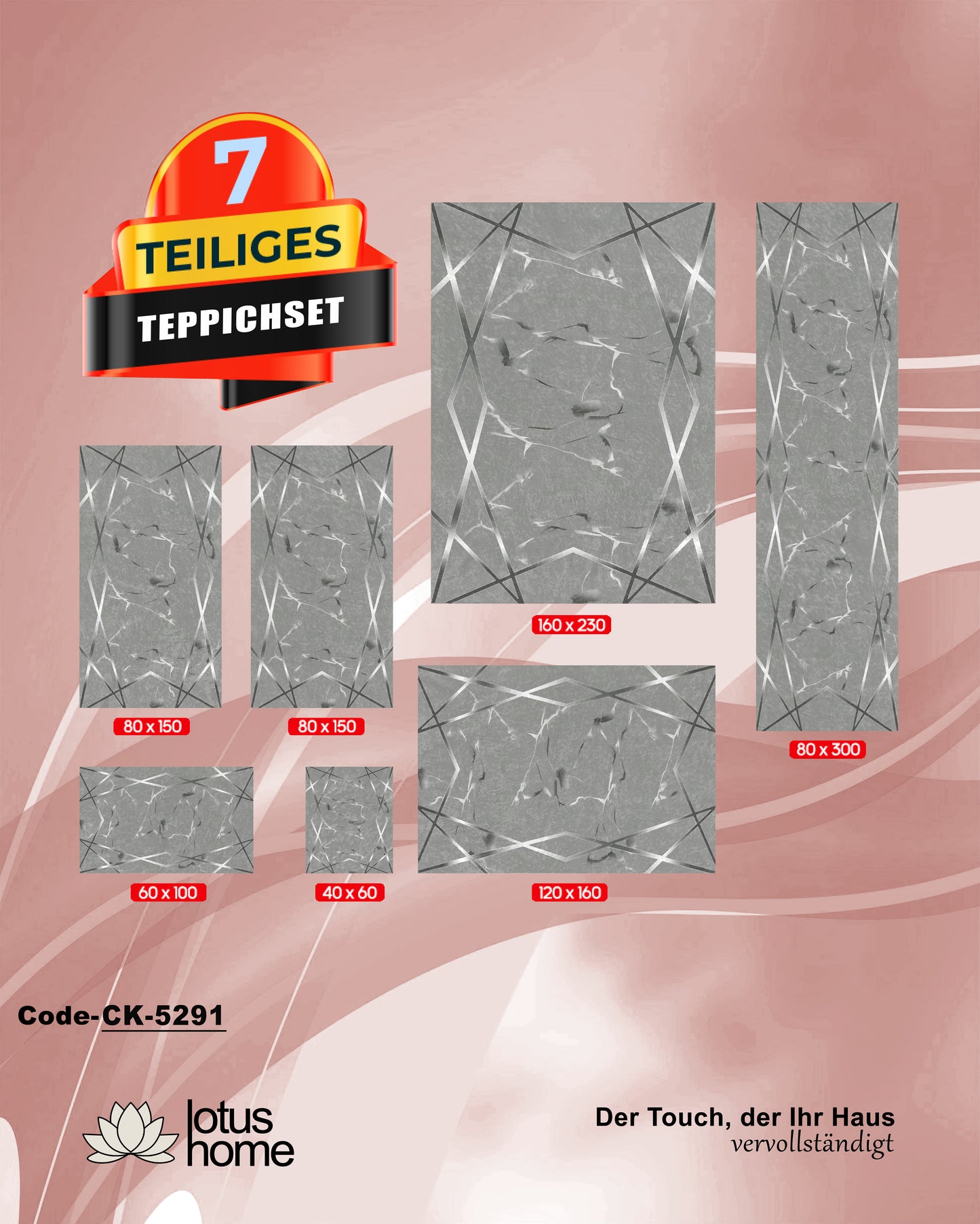 7-teiliges Teppich-Set CK 5291