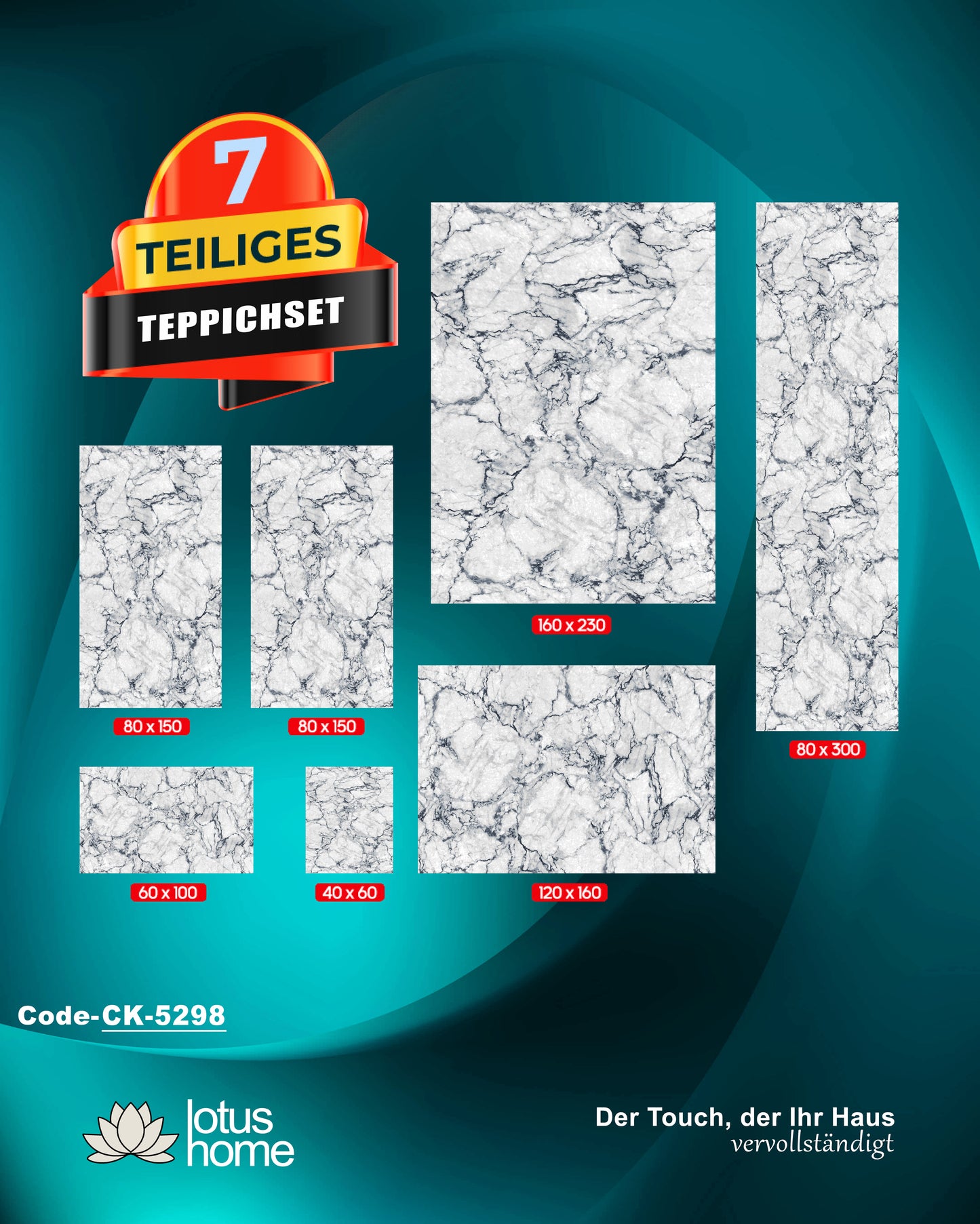 7-teiliges Teppich-Set CK 5298