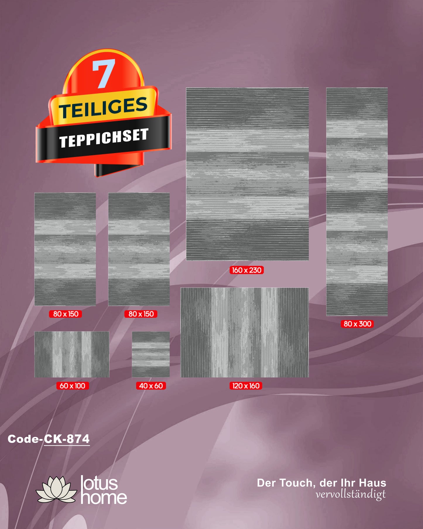 7-teiliges Teppich-Set CK 874