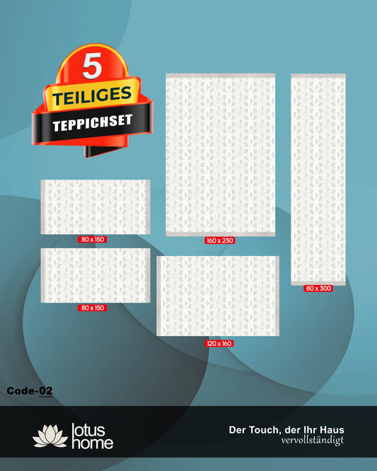 5-teiliges Teppich-Set Quadra Code-02