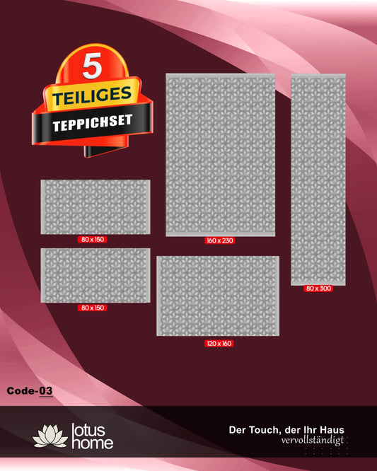 5-teiliges Teppich-Set Quadra Code-03