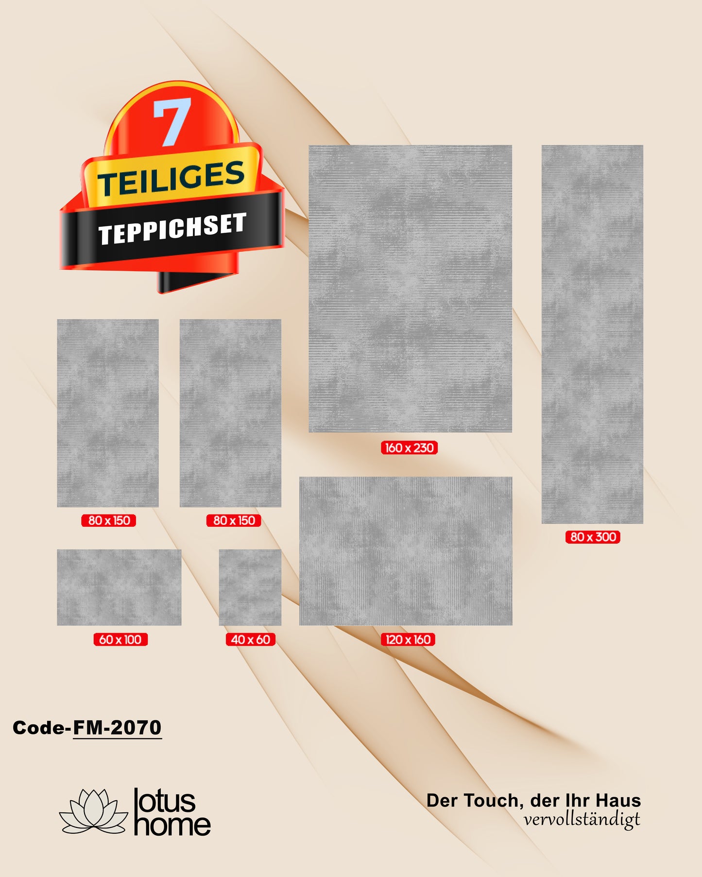 7-teiliges Teppich-Set FM 2070
