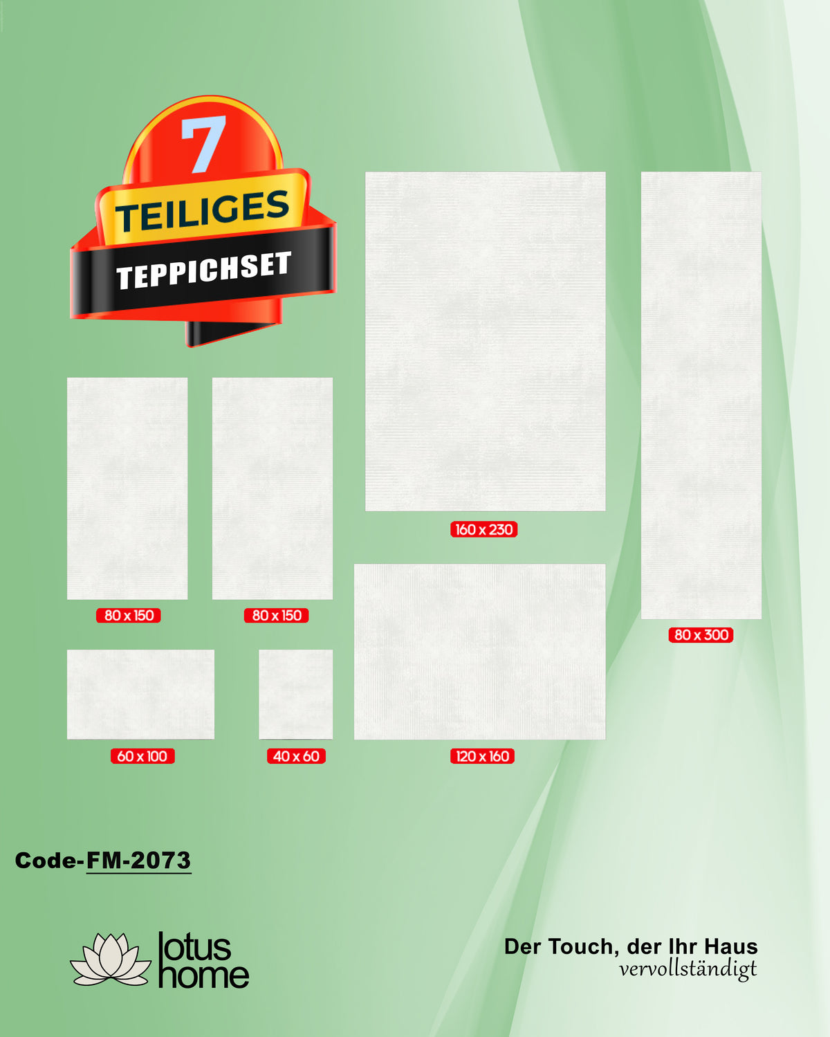 7-teiliges Teppich-Set FM-2073 – Lotus Home