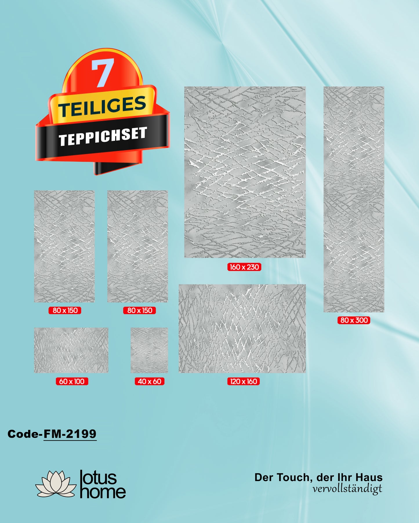 7-teiliges Teppich-Set FM-2199