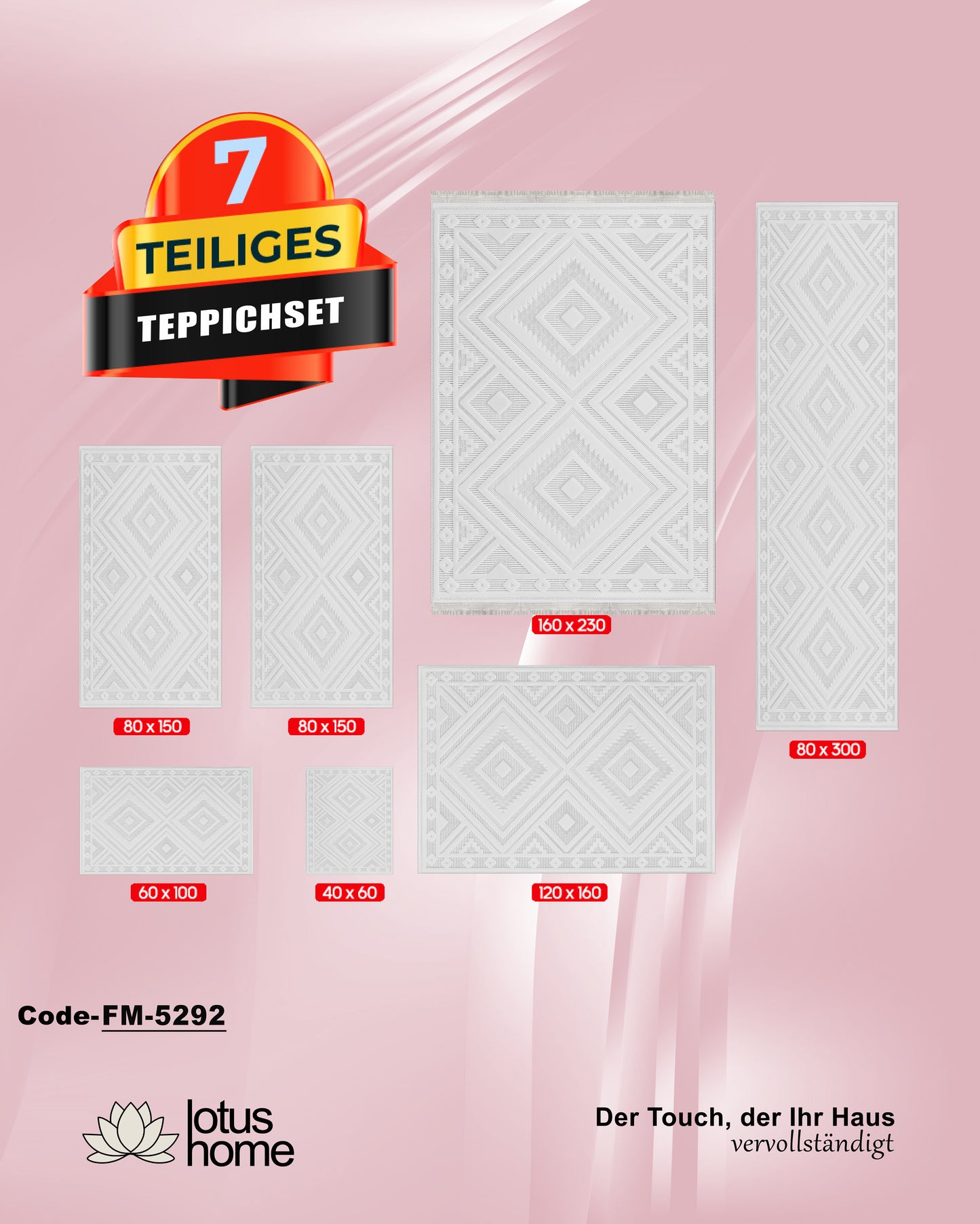7-teiliges Teppich-Set FM 5292