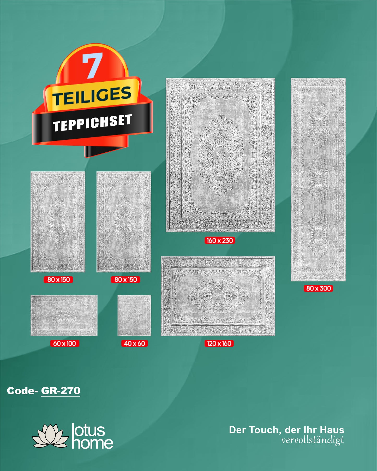 7-teiliges Teppich-Set GR-270