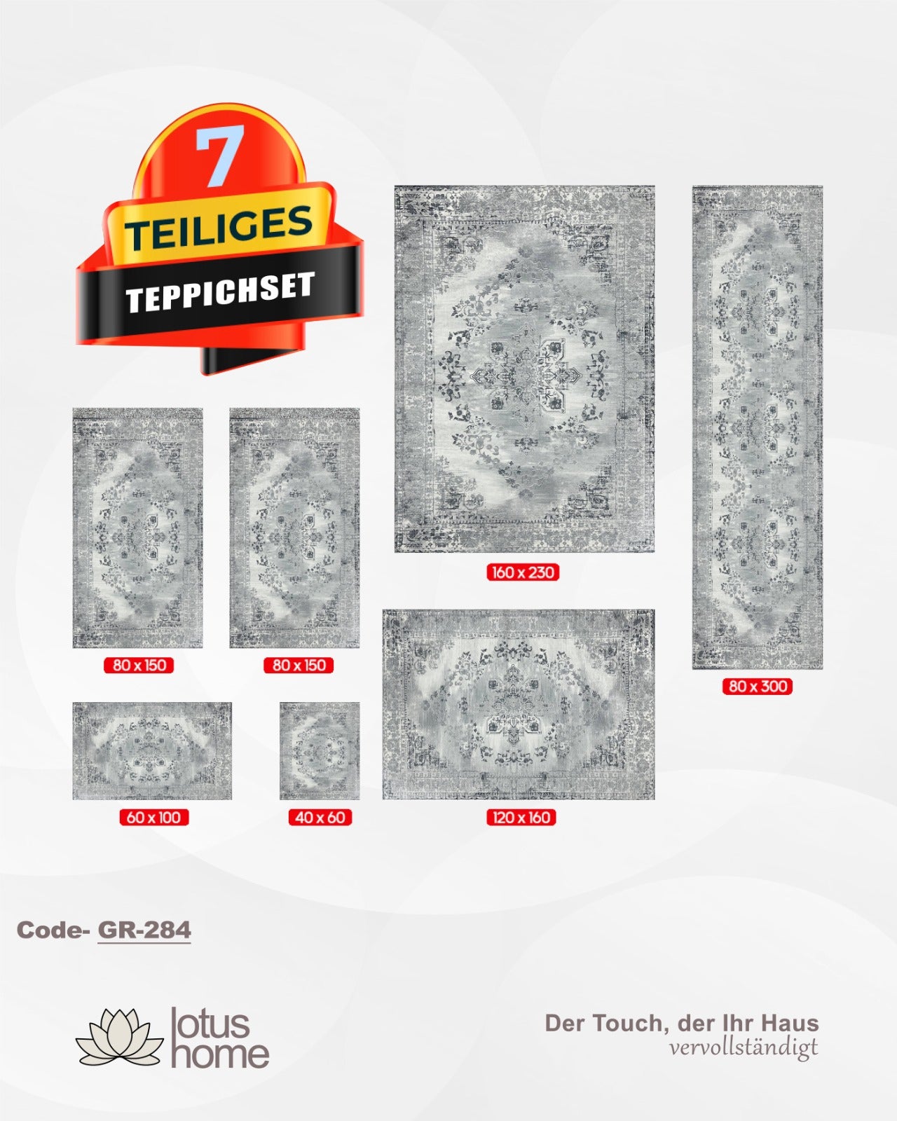 7-teiliges Teppich-Set GR-284