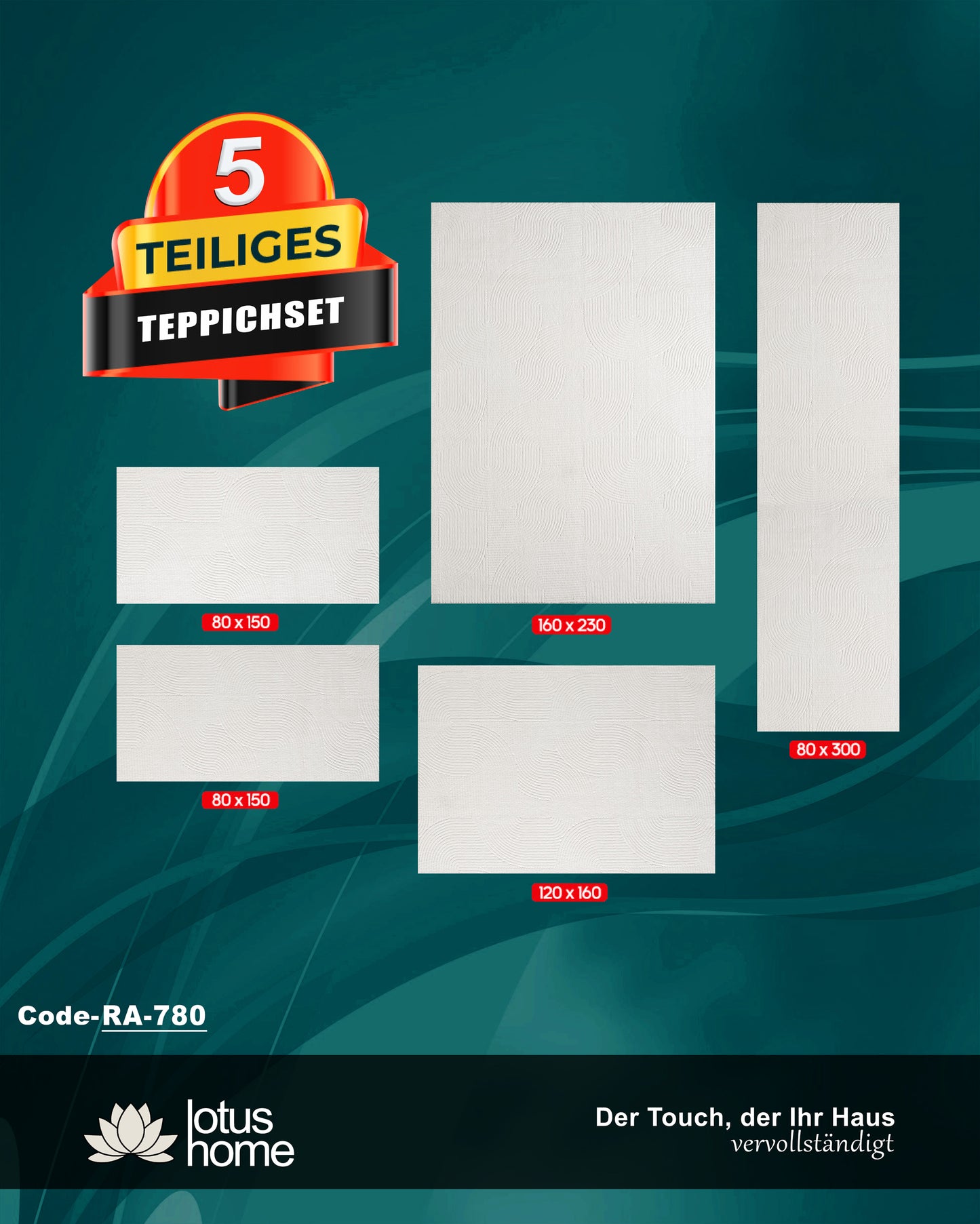 5-teiliges Teppich-Set Joy RA-780