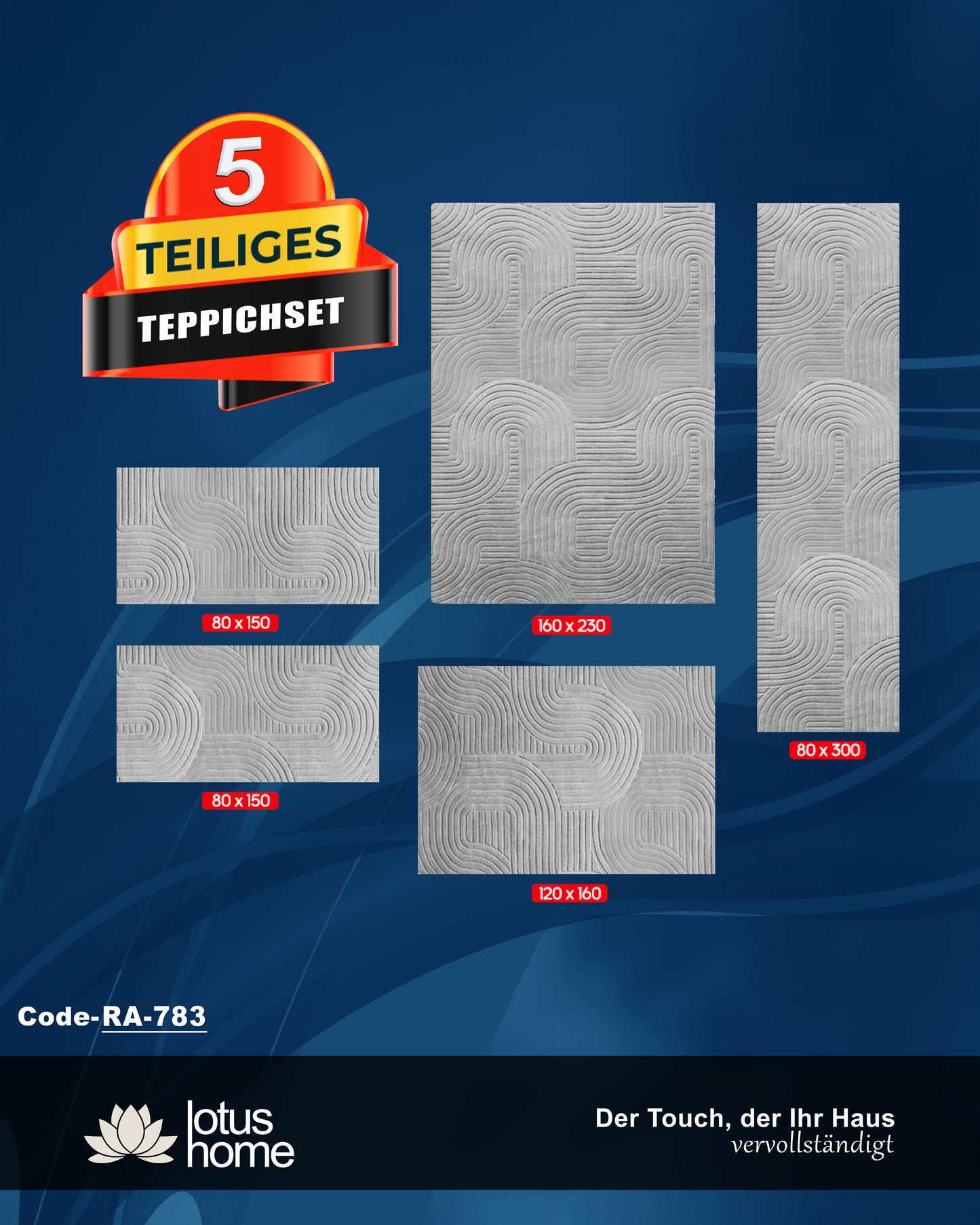 5-teiliges Teppich-Set Joy RA-783