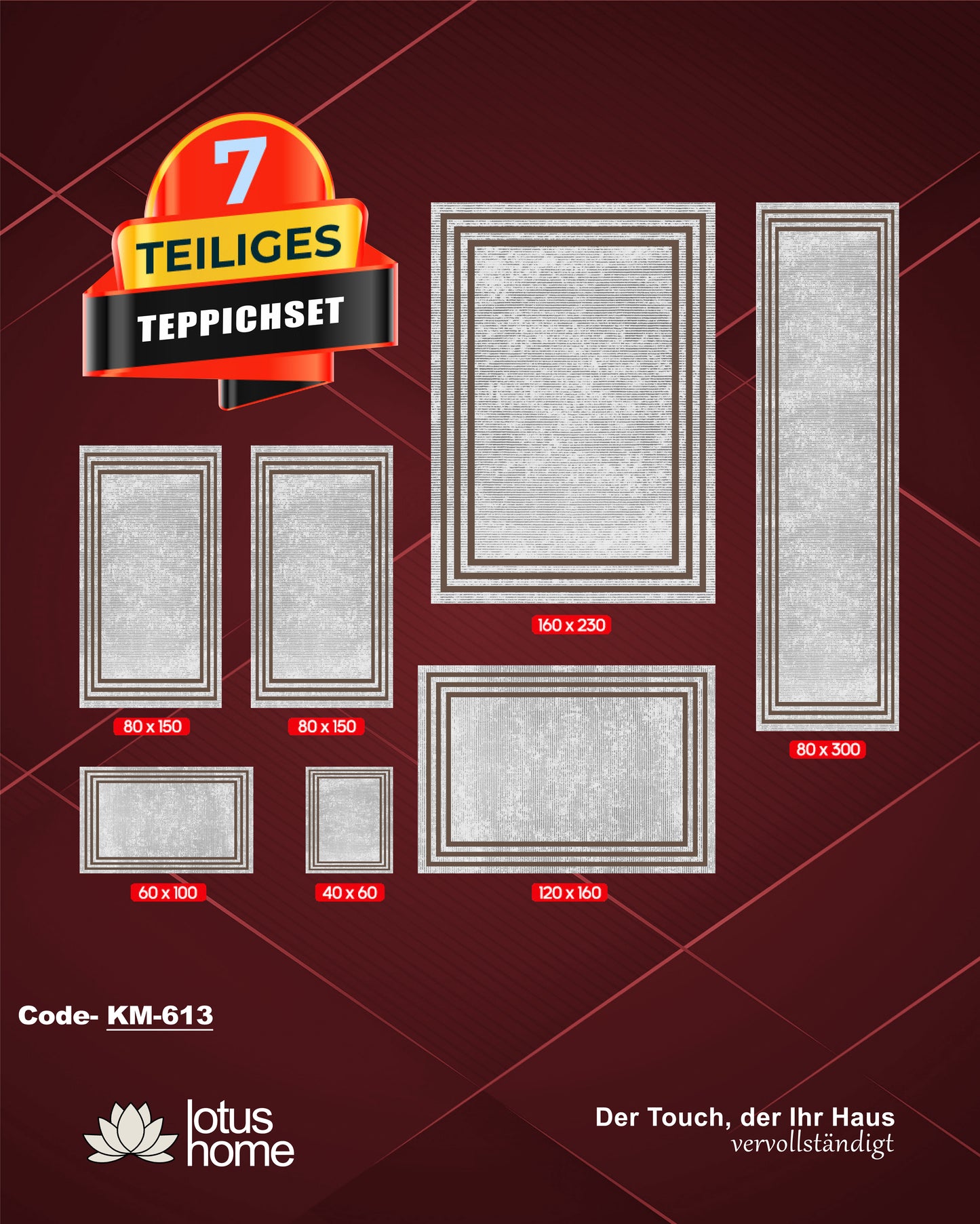 7-teiliges Teppich-Set KM-613