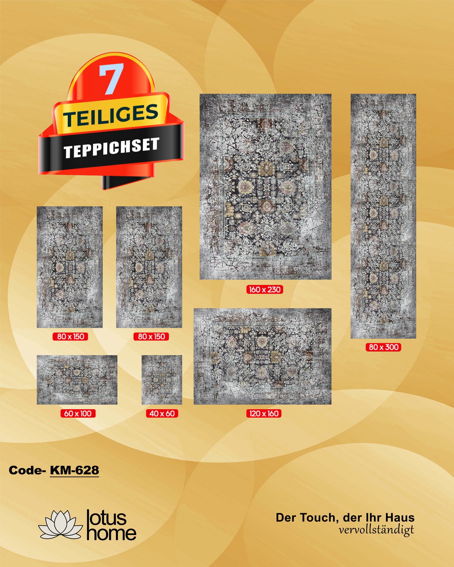 7-teiliges Teppich-Set KM-628