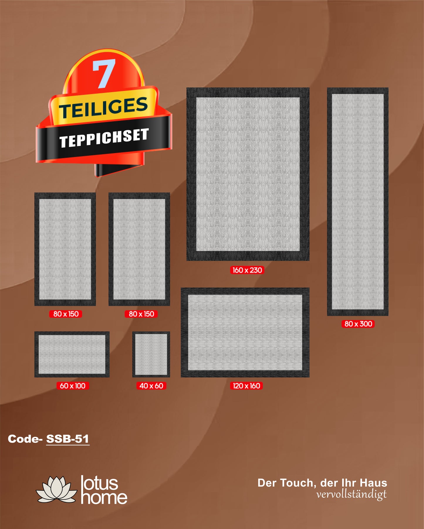 7-teiliges Teppich-Set SSB-51