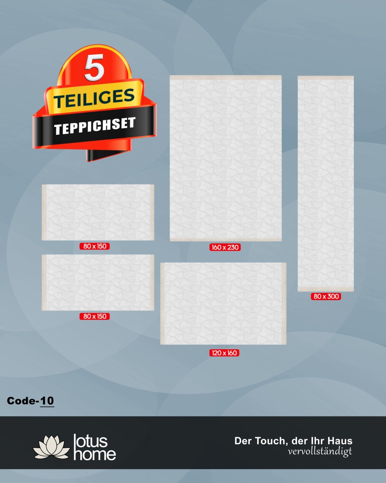 5-teiliges Teppich-Set Yeiyanda Code-10