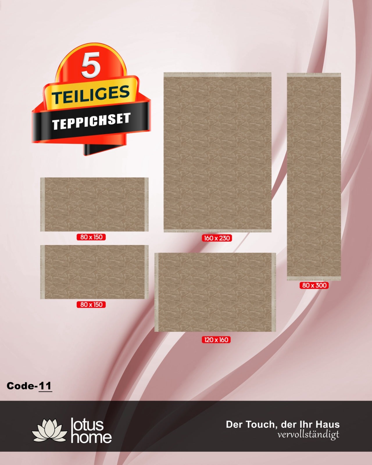 5-teiliges Teppich-Set Yeiyanda Code-11